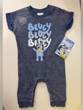 Bluey Navy Blue Baby Romper-3-6mos NWT